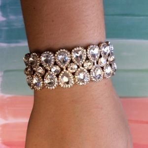 Vintage style rhinestone cuff